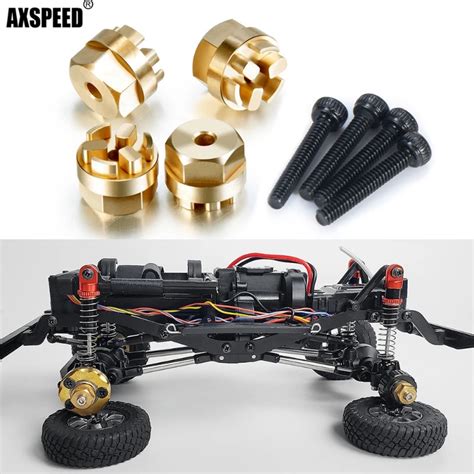 AXSPEED 4pcs Brass Counterweight Wheel Hub Combiner Adapter For Kyosho