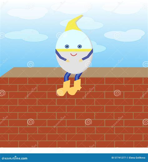 Humpty Dumpty Is Sitting On The Wall Stock Vector Image 57741277