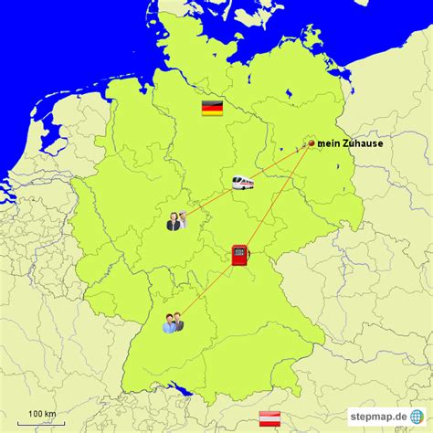 StepMap Reisen innerhalb von deutschland Landkarte für Deutschland