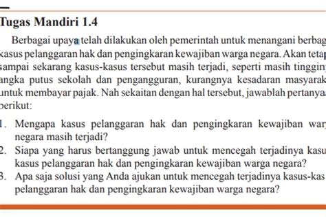 Tugas Mandiri Solusi Kasus Pelanggaran Hak Pengingkaran Kewajiban