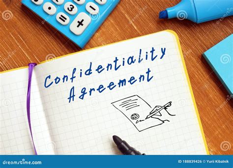 Career Concept Meaning Confidentiality Agreement With Inscription On