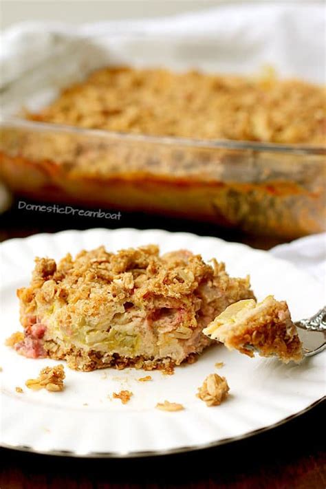 Old Fashioned Rhubarb Crisp Domestic Dreamboat