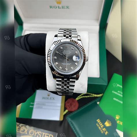 ROLEX Datejust 41MM Taşlı Gri Kadran Jubilee Kordon Ref 126334