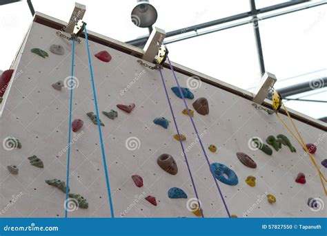 Rock Climbing Wall stock photo. Image of recreation, indoor - 57827550