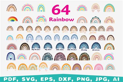 Boho Rainbow Svg Bundle Rainbow Svg