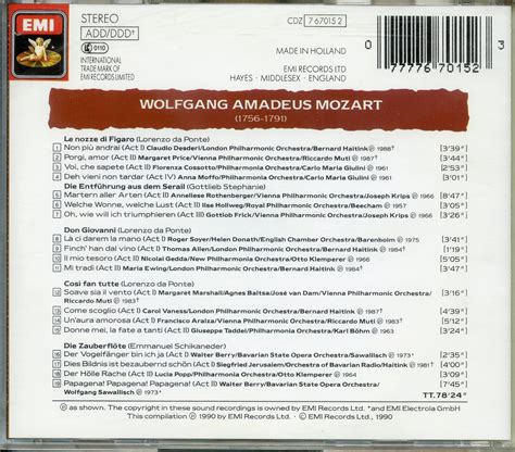 OPERA ARIAS by Wolfgang Amadeus Mozart * 2 ITEMS MINIMUM FOR ...