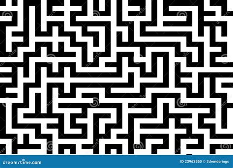 Black And White Maze Stock Illustration Illustration Of Labyrinth 23963550