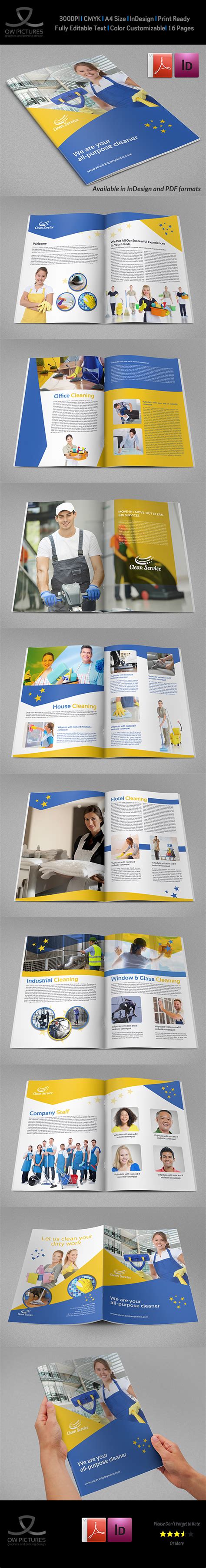 Cleaning Services Brochure Template - 16 Pages on Behance