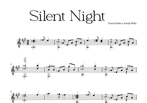 Silent Night Arr Lino Romano Sheet Music Joseph Mohr Solo Guitar