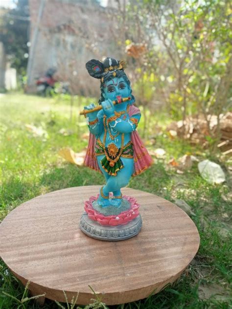 Krishna Statue Made Of Marble Dust Size 8 Inches Krishna Etsy