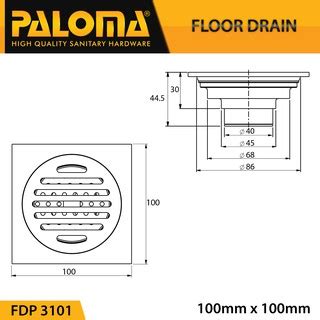 Jual PALOMA FDP 3101 Floor Drain Strainer Saringan Got Kamar Mandi Anti