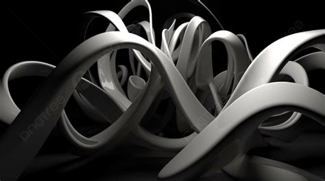 Abstract White Sculpture In Black And White Background, 3d Abstract ...