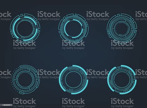 Futuristic Abstract Hud Circle Technology Elements Set Stock Illustration Download Image Now