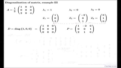 Diagonalisation Of Matrix Example III YouTube