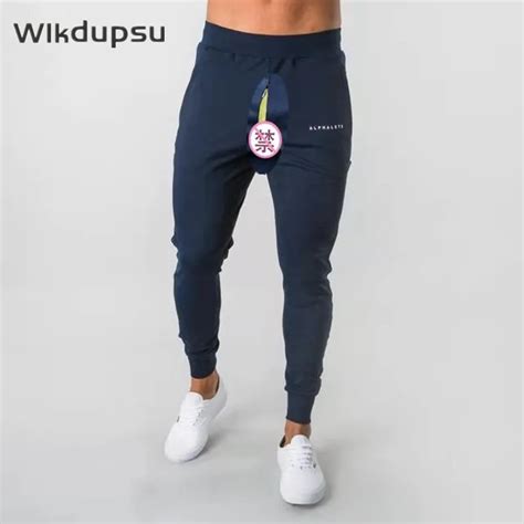 Open Crotch Pants Men With Zippers Outdoor Sex Casual Sports Runing Hot