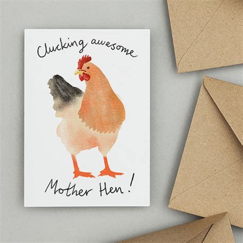 Clucking Awesome Mother Hen Mothers Day Card Funny Etsy