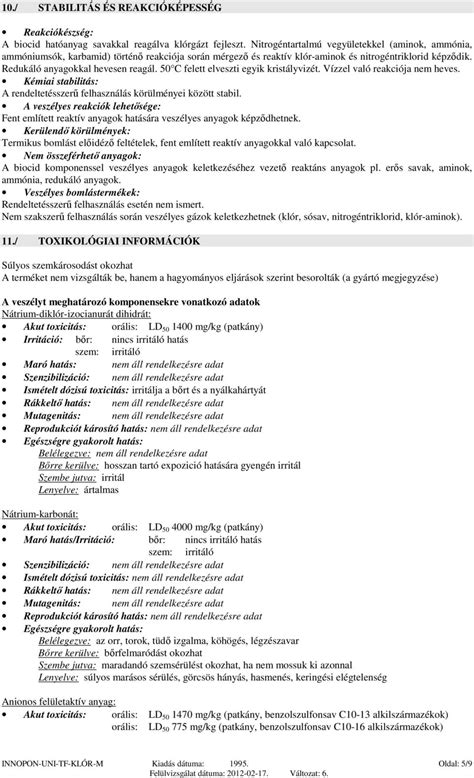 Biztons Gi Adatlap Az Ek Rendelet Ii Mell Klet Szerint Pdf