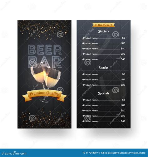 Beer Pub Menu Card Design Stock Illustration Illustration Of Graphic