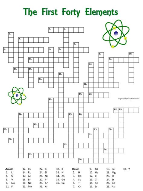 Free Printable Science Puzzles