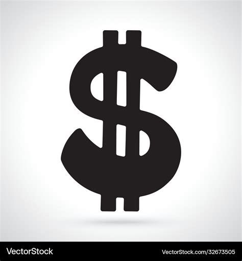 Silhouette dollar sign with two vertical lines Vector Image