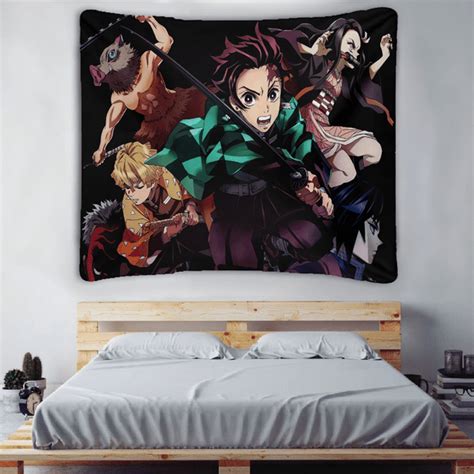 Demon Slayer Tapestry Anime Style Bedroom Aesthetic Tapestries For