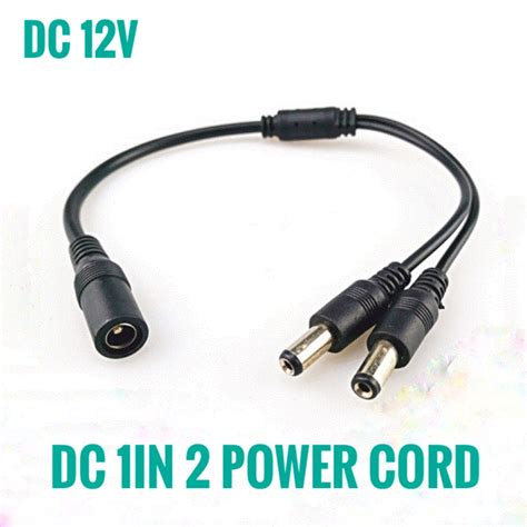 V Dc Power Splitter Cable Female To Mm Dual Male Connector