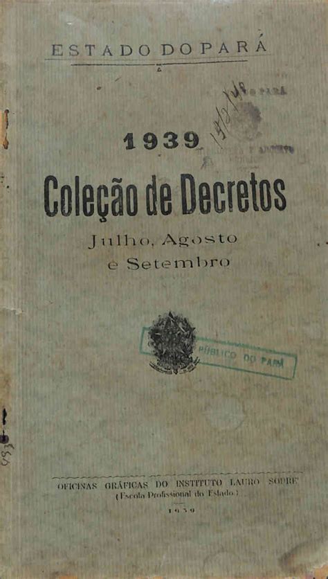 Cole O De Decretos De Julho Agosto E Setembro Obras Raras