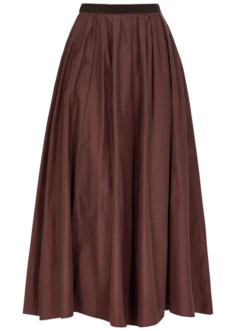 Forte Forte Forte Forte Pleated Taffeta Maxi Skirt Chocolate