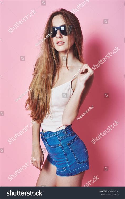 Fashion Portrait Blonde Girl Sunglasses Wearing Stock Photo 454811314 Shutterstock