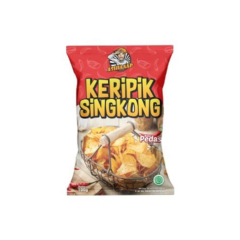 Jual Ashiaaap Keripik Singkong Pedas Kemasan 100 Gram Cemilan Enak