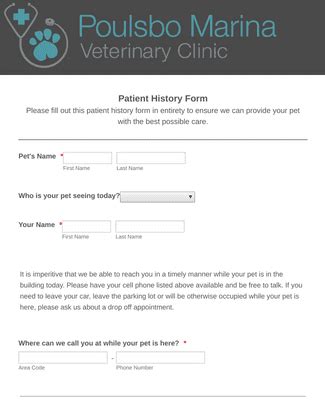 Veterinary Patient History Form Template Jotform