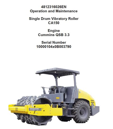 Dynapac Vibratory Roller Ca Operation Maintenance Manual Auto