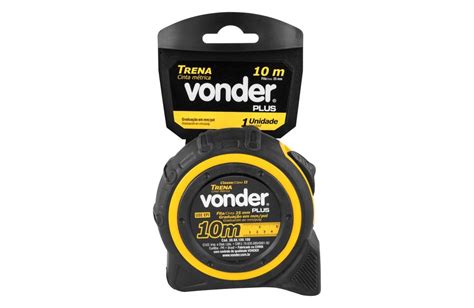 Trena Curta de Aço Emborrachada de 10 metros x 25mm VONDER PLUS