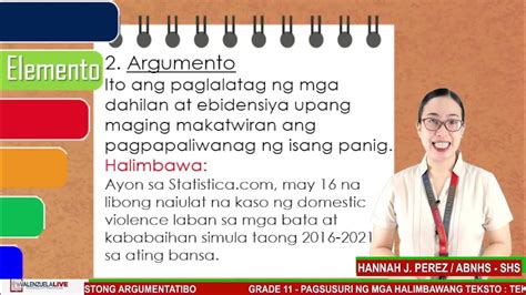 Grade 11 Pagsusuri Ng Mga Halimbawang Teksto Tekstong Argumentatibo