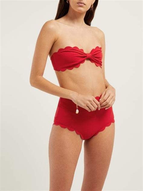 Marysia Swim Antibes Scallop Edged Bandeau Bikini Top Womens Red Artofit