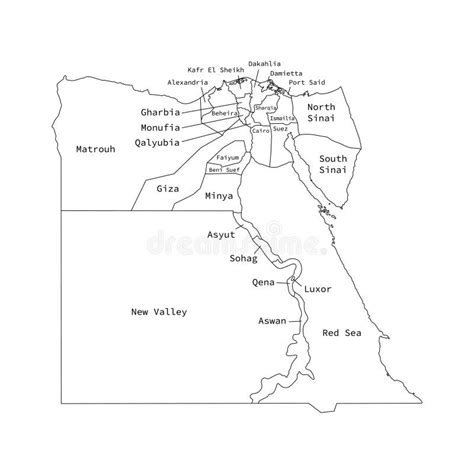 Egypt Map Highly Detailed Vector Map Of Egypt With Administrative