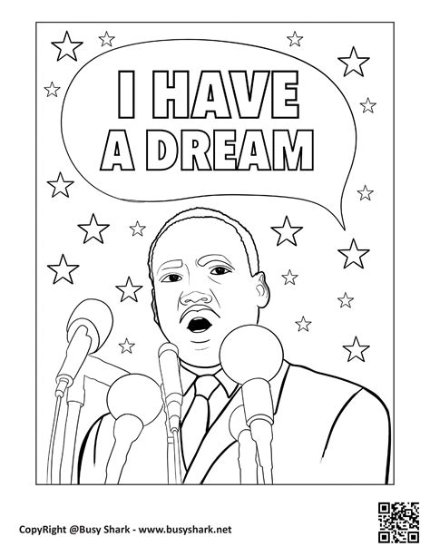 Mlk Coloring Page Free Printable Busy Shark