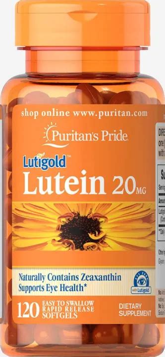 Lutein Mg With Zeaxanthin Softgels Puritans