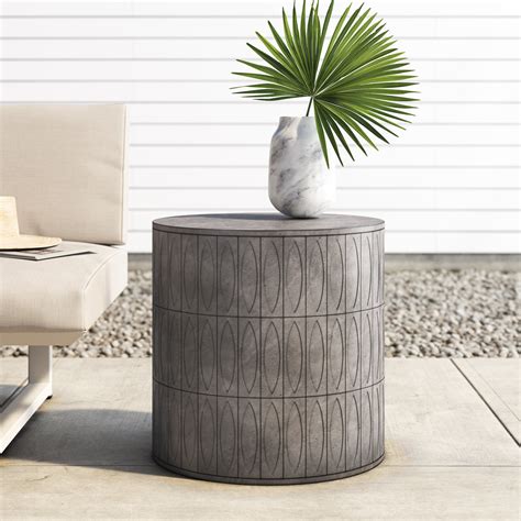 17 Stories Schuldt Concrete Outdoor Side Table | Wayfair