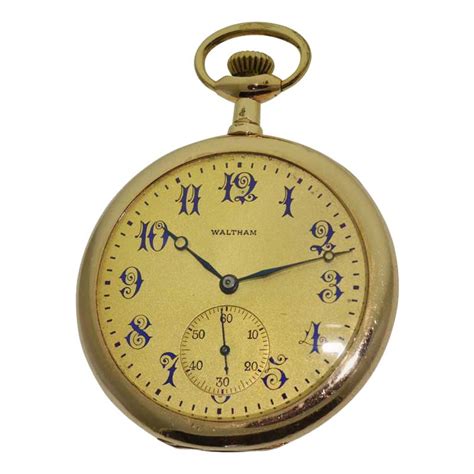 Waltham Yellow Gold Filled Open Case Pocket Watch Dated 1907 At 1stdibs Waltham Pocket Watch