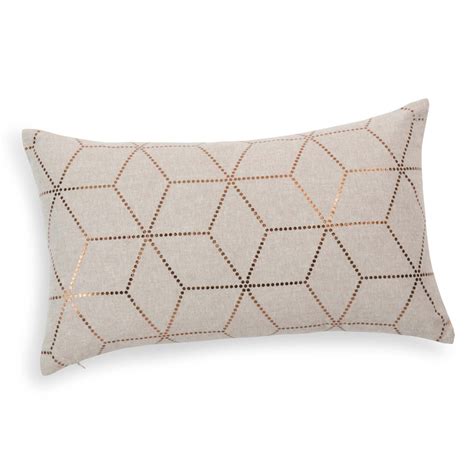 Coussin En Coton Beige Or 30 X 50 Cm MADDEN Maisons Du Monde