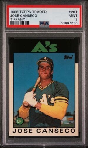 JOSE CANSECO 1986 Topps TRADED TIFFANY RC 20T PSA 9 MINT EBay