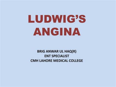 Ludwig S Angina Ppt