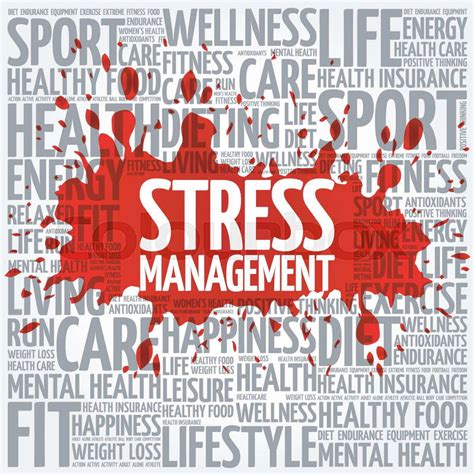 Stress Management Word Cloud Background Health Concept Colourbox