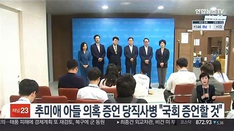 추미애 아들 의혹 증언 당직사병 국회 증언할 것 동영상 Dailymotion