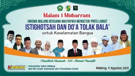 Peringatan 1 Muharram 1443 H Unisma Gelar Istigosah Dan Doa Tolak Bala