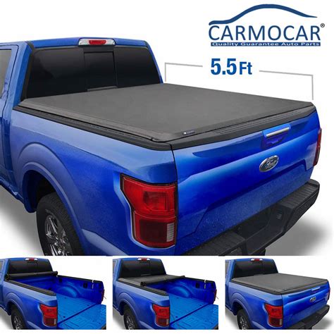 Black 5.5ft Roll Up Truck Bed Tonneau Cover For Ford F-150 5.5' Truck ...