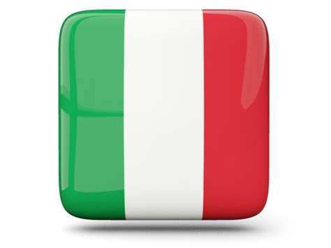 Glossy Square Icon Illustration Of Flag Of Italy