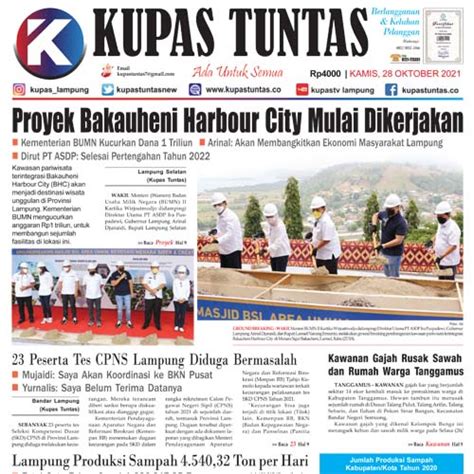 Kupas Tuntas Surat Kabar Harian Kupas Tuntas Edisi Kamis 28 Oktober 2021