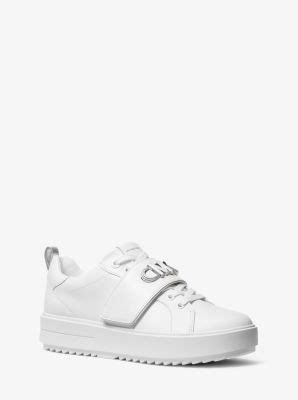 Emmett Logo Embellished Leather Sneaker Michael Kors